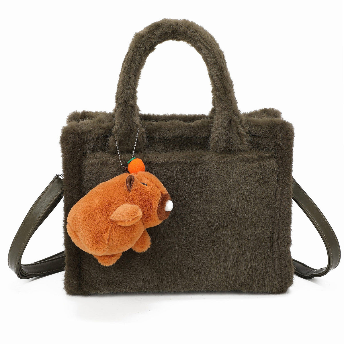 Soft Fluffy Plush Cute Furry Charm Crossbody Handbag