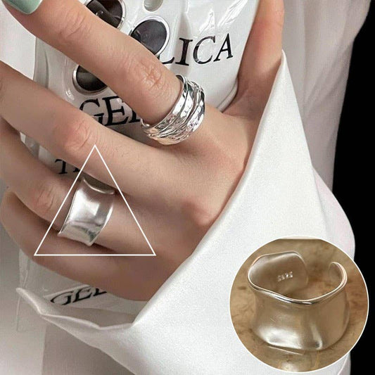 Sterling Silver Asymmetrical Ring - Chic