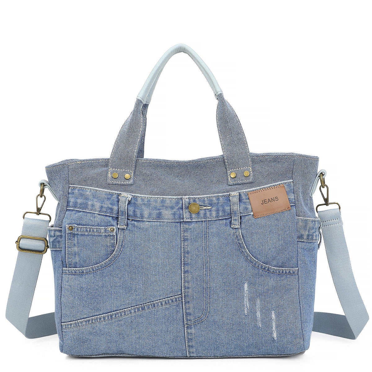 Large Spacious Vintage Denim Crossbody Shoulder To