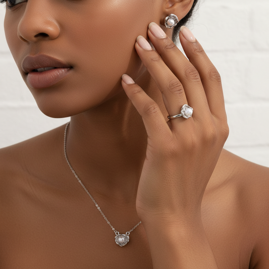 Baroque Pearl Necklace, Earrings, Ring, (Copy)