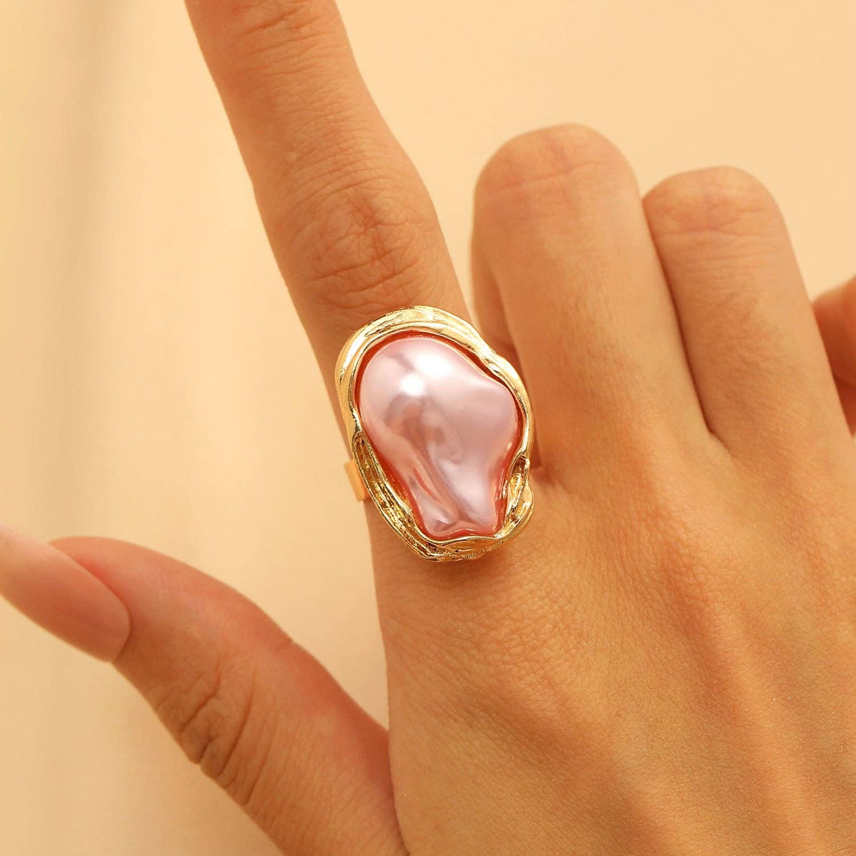 Baroque Pearl Pink Ring
