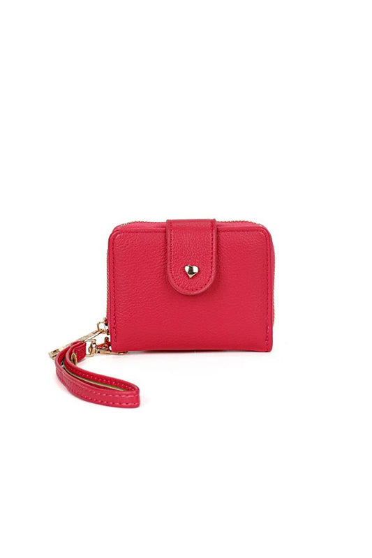 Compact Wristlet Purse Wallet with Card Slots and Zipper