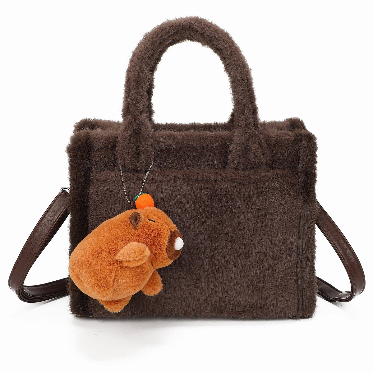 Soft Fluffy Plush Cute Furry Charm Crossbody Handbag
