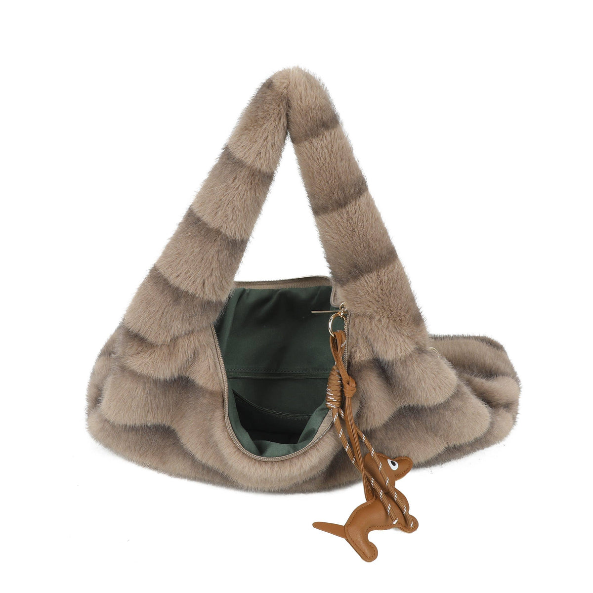Cozy Faux Fur Hobo Soft Textured Tote Shoulder Bag