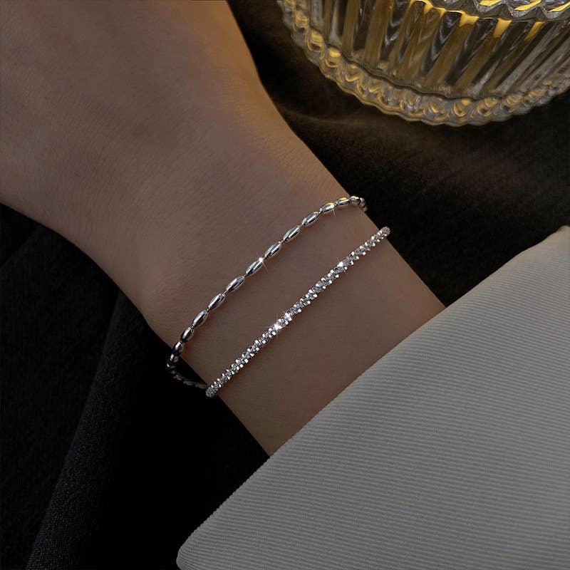 Silver petite beaded Bracelet - Beautiful & Unique