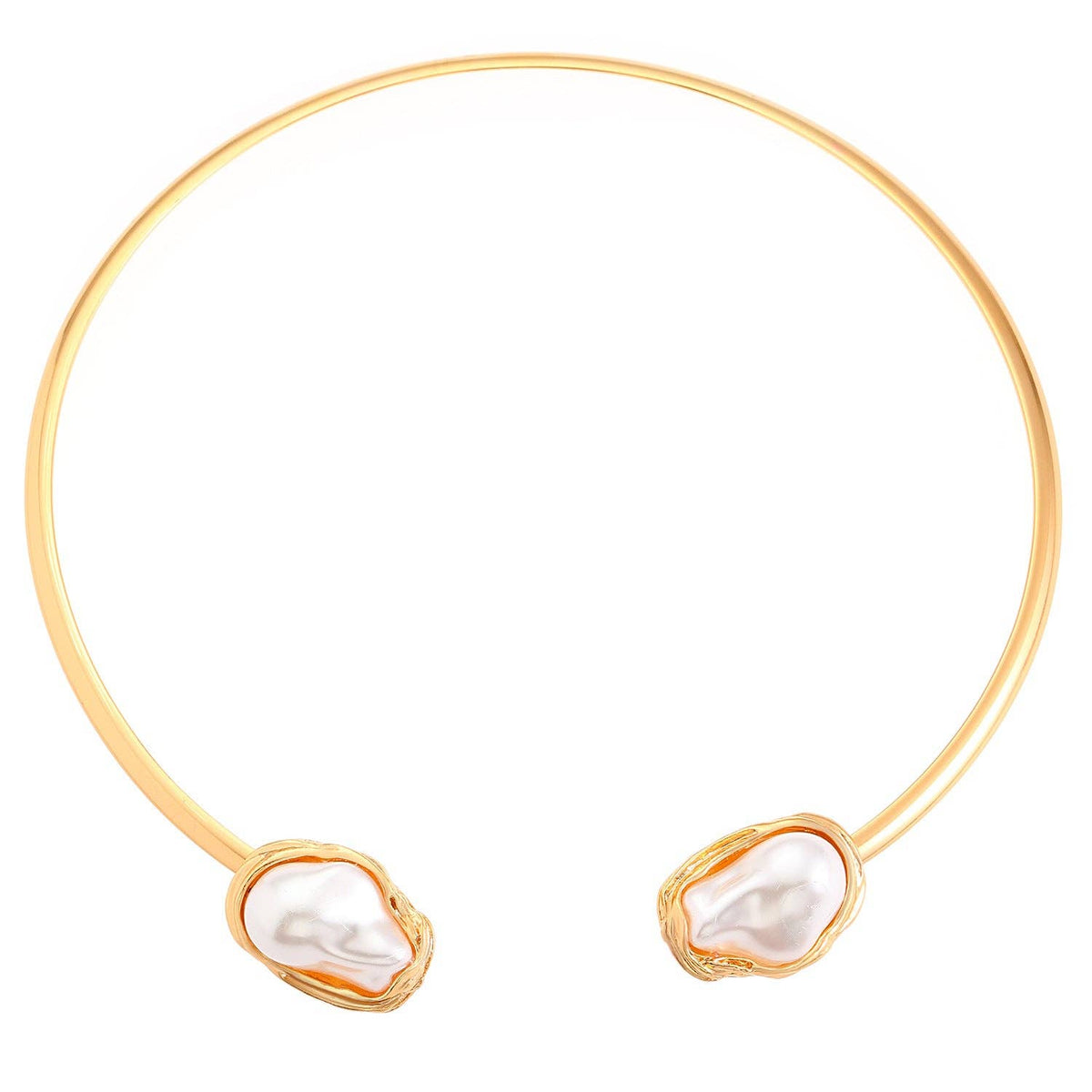 Baroque Pearl Jewelry Choker, Earrings, Ring, and Bracelet Set