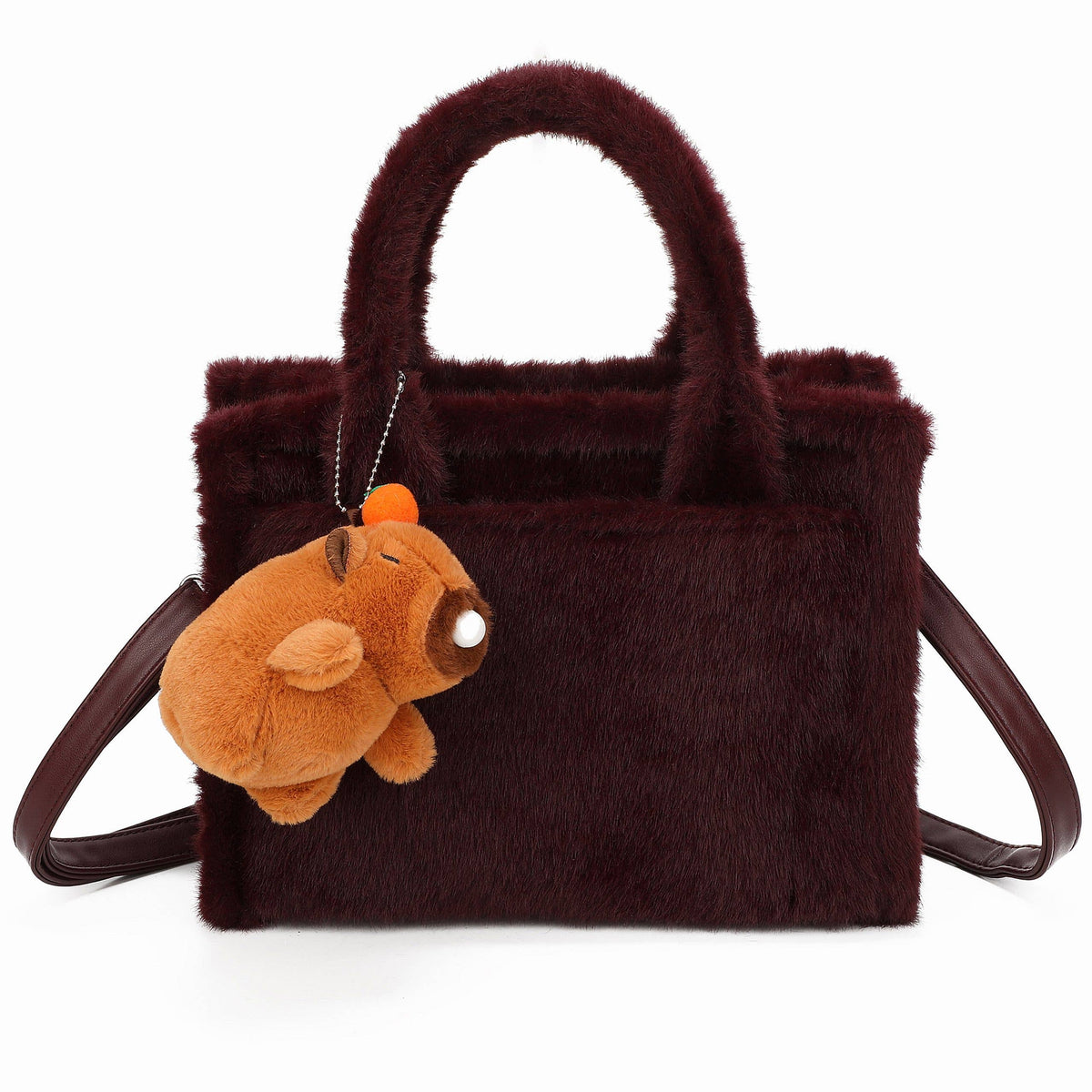 Soft Fluffy Plush Cute Furry Charm Crossbody Handbag