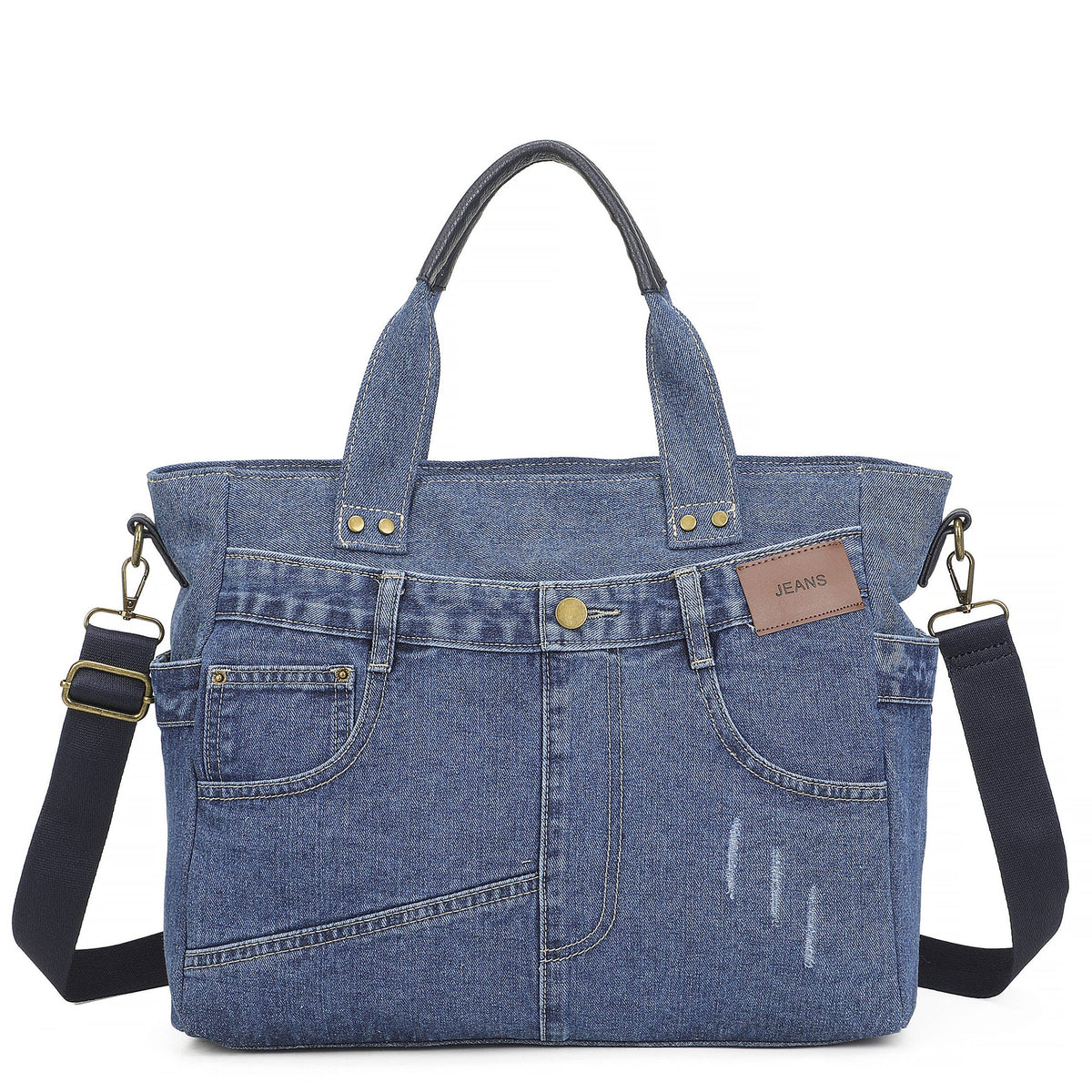 Large Spacious Vintage Denim Crossbody Shoulder To
