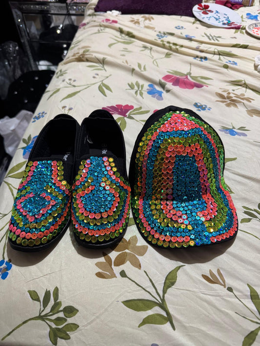 Sequins cap & Shoes Set
