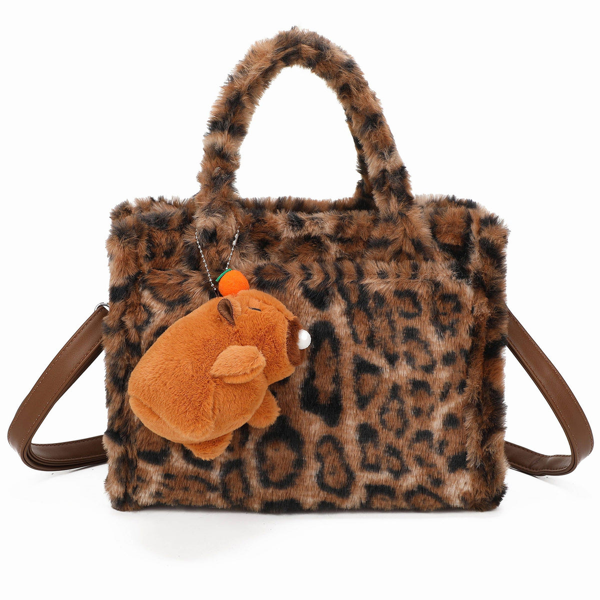 Soft Fluffy Plush Cute Furry Charm Crossbody Handbag