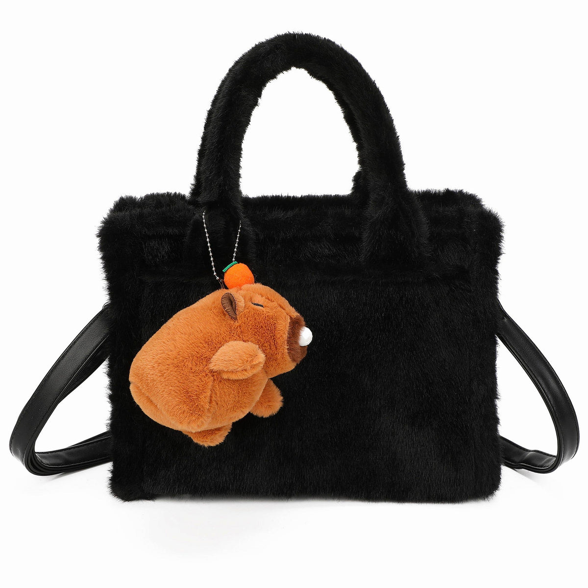 Soft Fluffy Plush Cute Furry Charm Crossbody Handbag