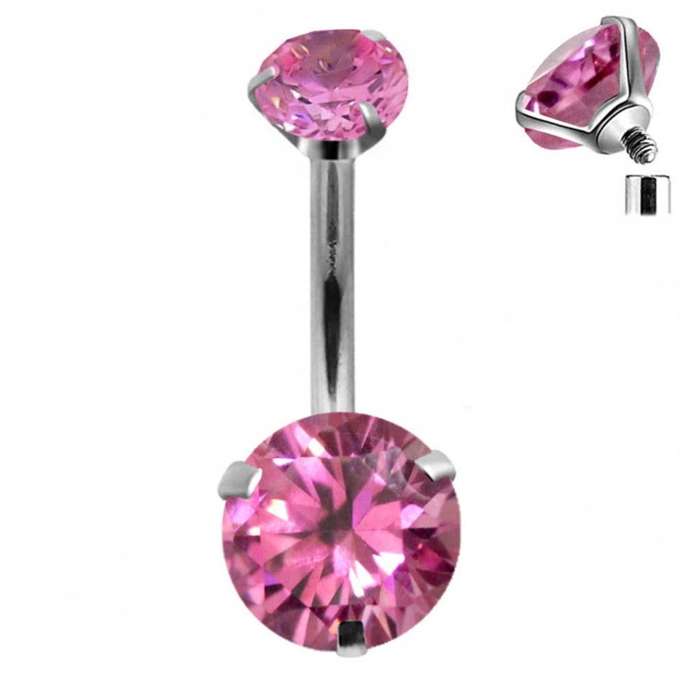 BELLYBAR PRONG SET INTERNALLY THREADED 14G(1.6mm) - 316L