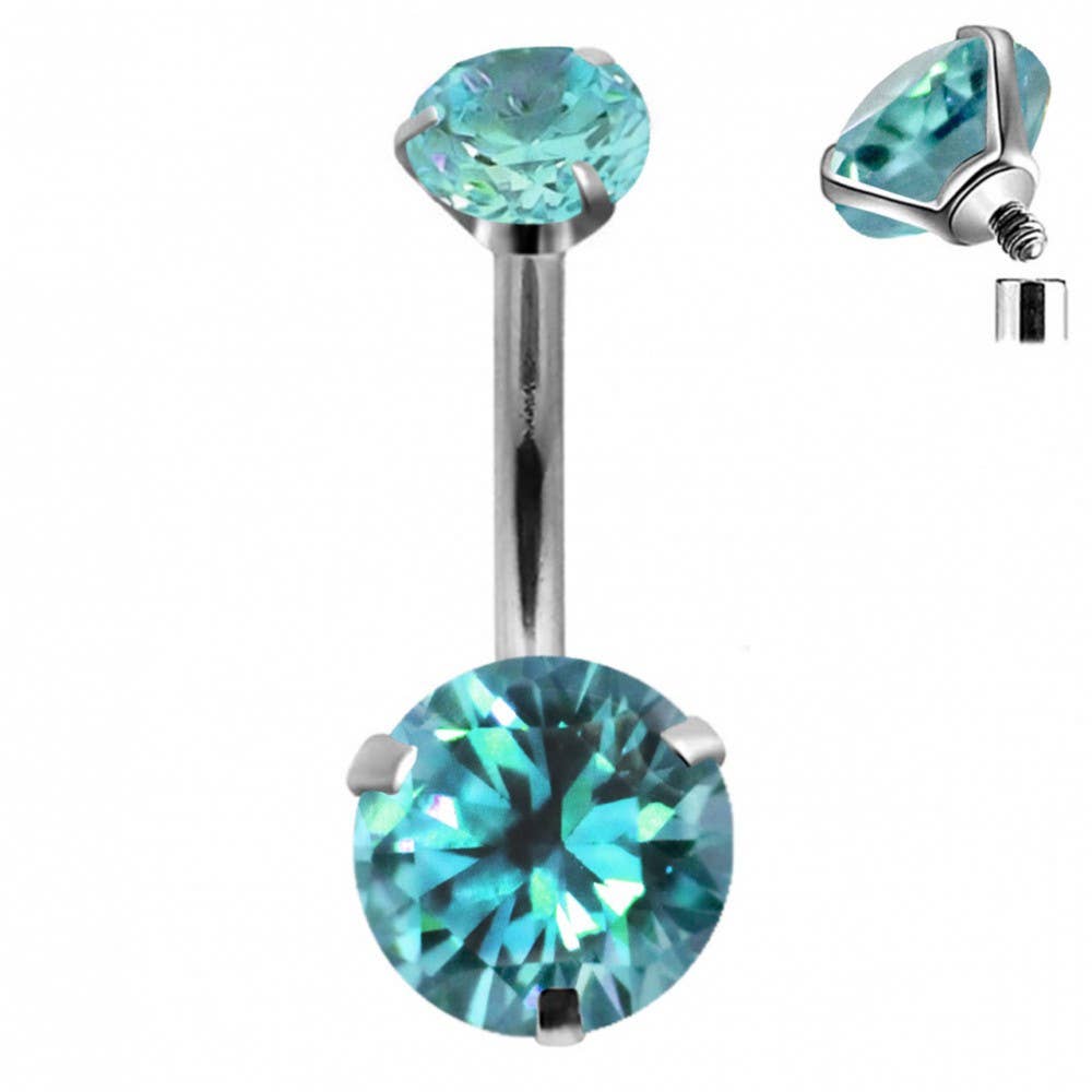 BELLYBAR PRONG SET INTERNALLY THREADED 14G(1.6mm) - 316L
