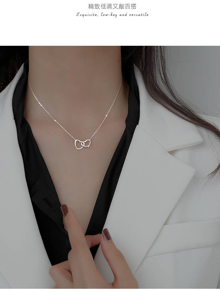 Double Heart Necklace - Jewellery For Women