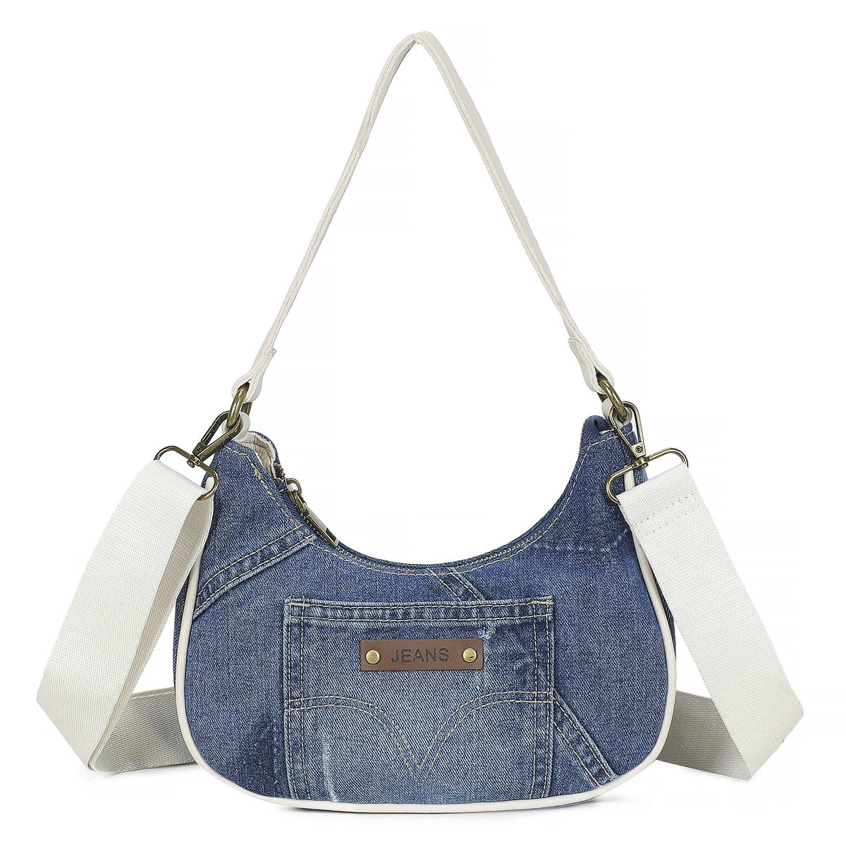 Trendy Vintage Crescent Denim Crossbody Shoulder H