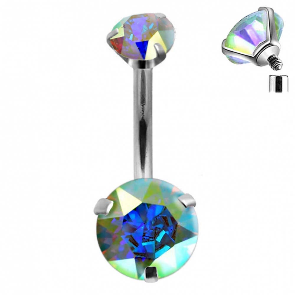 BELLYBAR PRONG SET INTERNALLY THREADED 14G(1.6mm) - 316L
