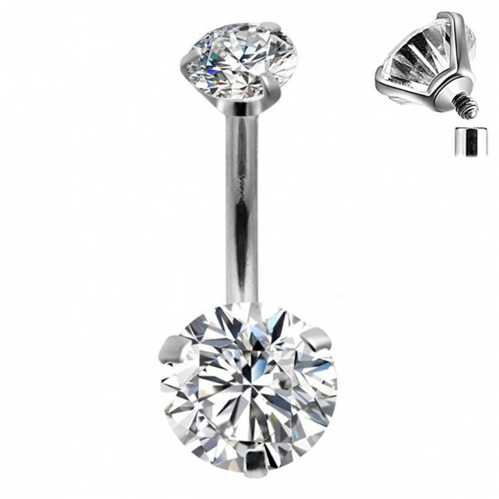 BELLYBAR PRONG SET INTERNALLY THREADED 14G(1.6mm) - 316L